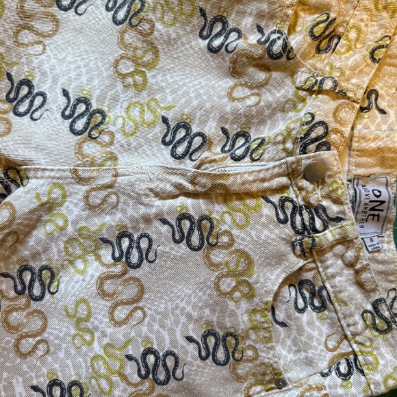 SNAKE JEANS - Small medium high waist denim tapered mom serpent snake print - Picture 6 of 6